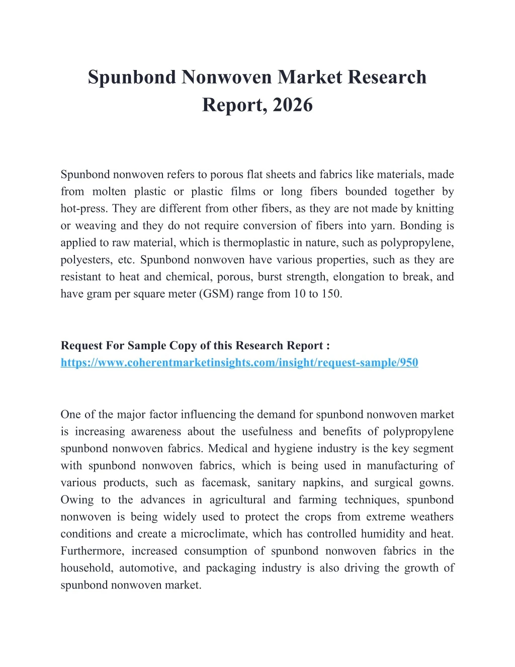 spunbond nonwoven market research report 2026