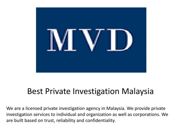 Best Private Investigation Malaysia