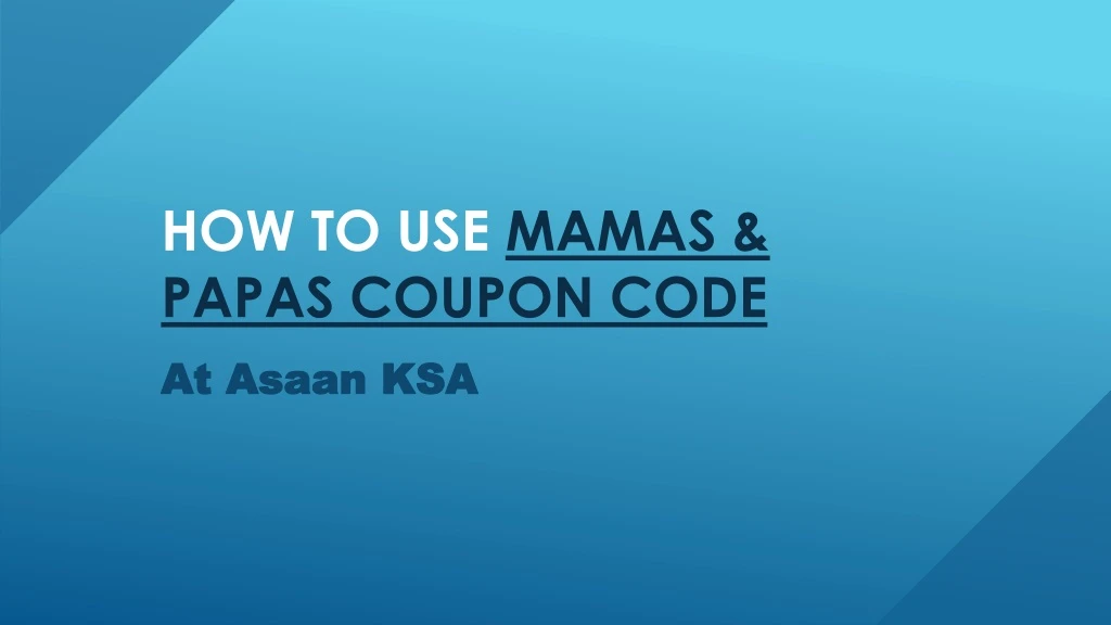 how to use mamas papas coupon code