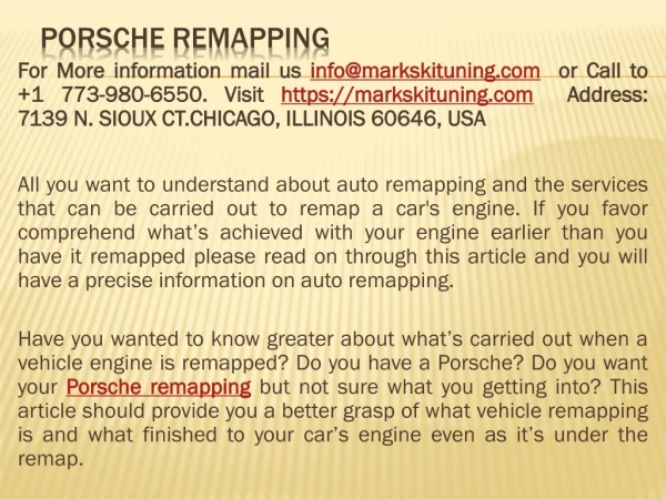 Porsche Remapping