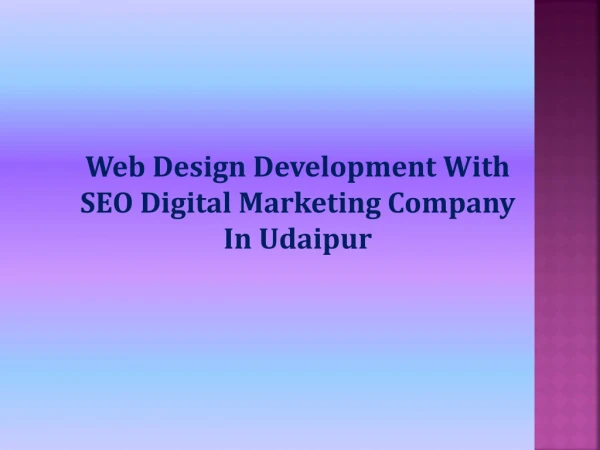 Web Design Development With SEO Digital Marketing Company In Udaipur