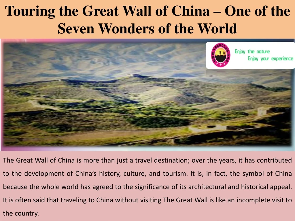 touring the great wall of china one of the seven