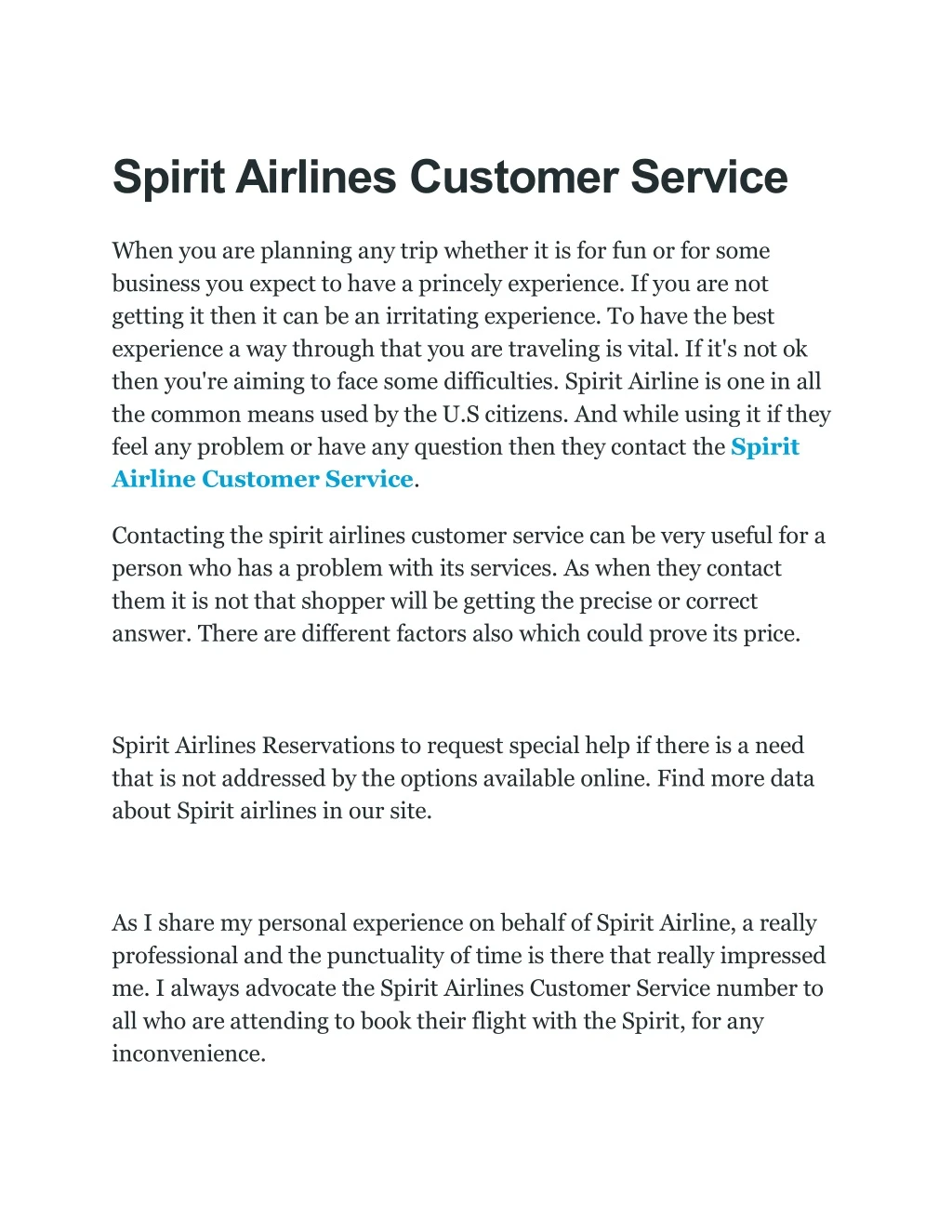 spirit airlines customer service
