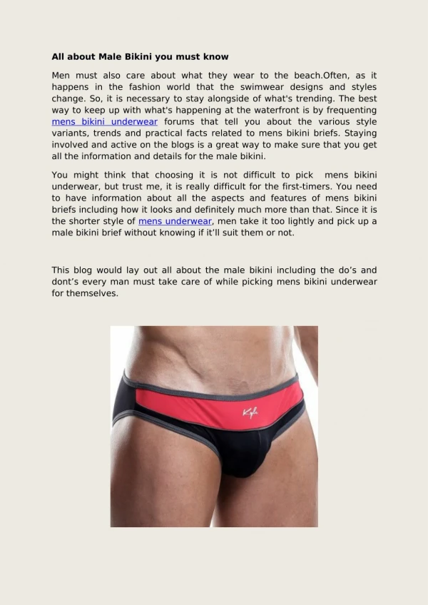 All about Male Bikini you must know