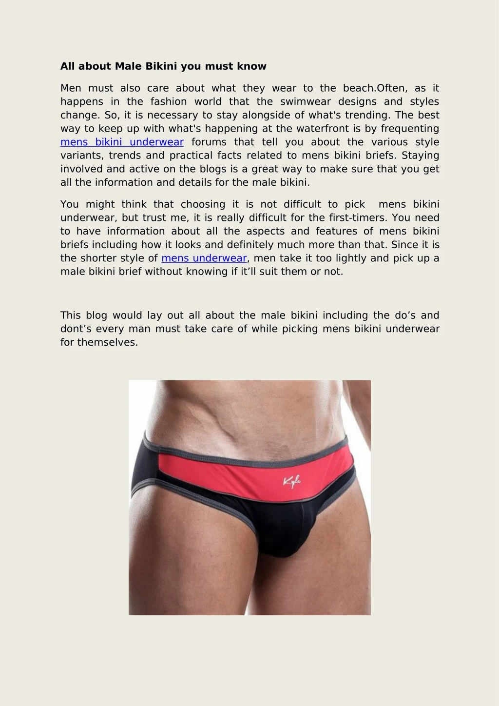 all about male bikini you must know