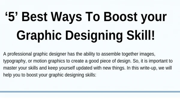 Important Tips For Boost Graphic Designing