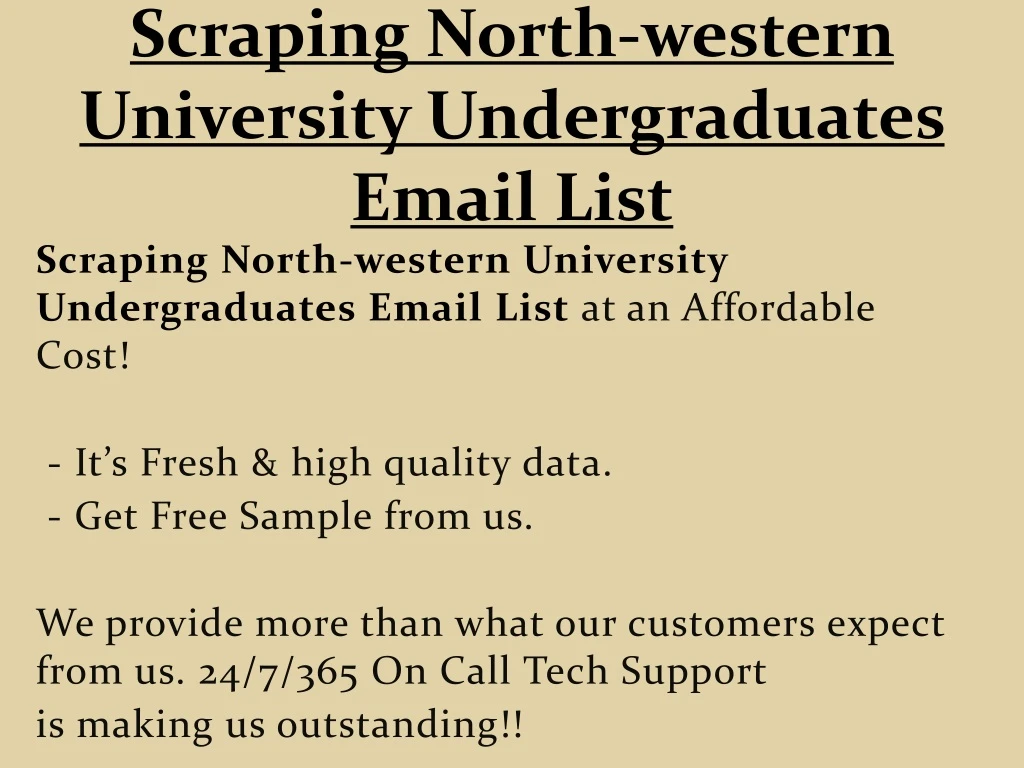 scraping north western university undergraduates email list