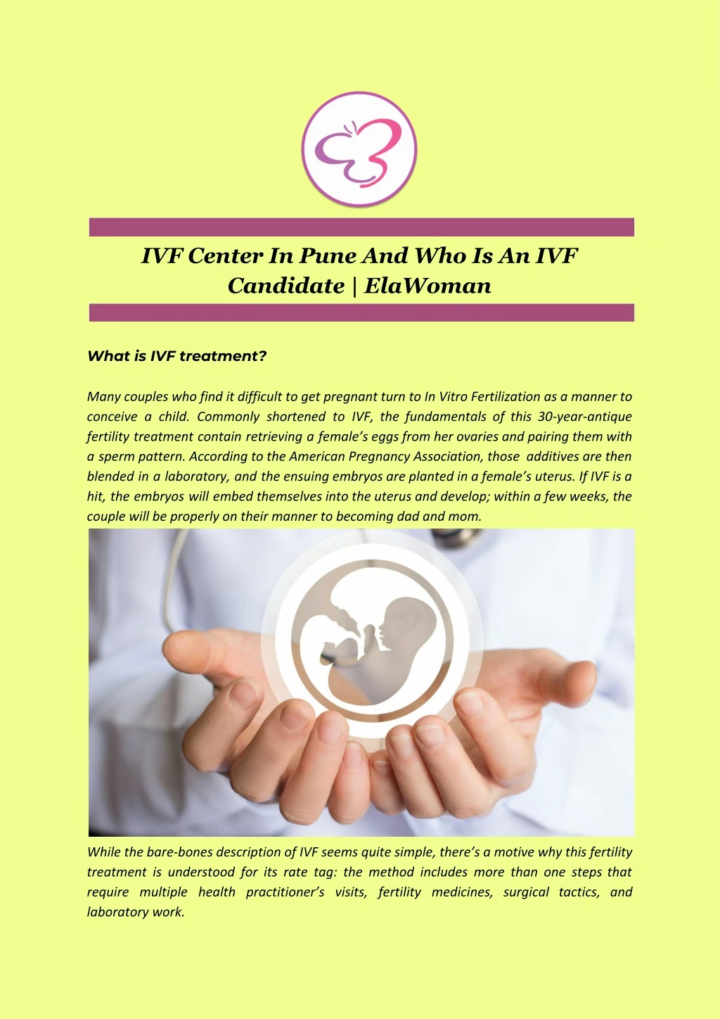 ivf center in pune and who is an ivf candidate