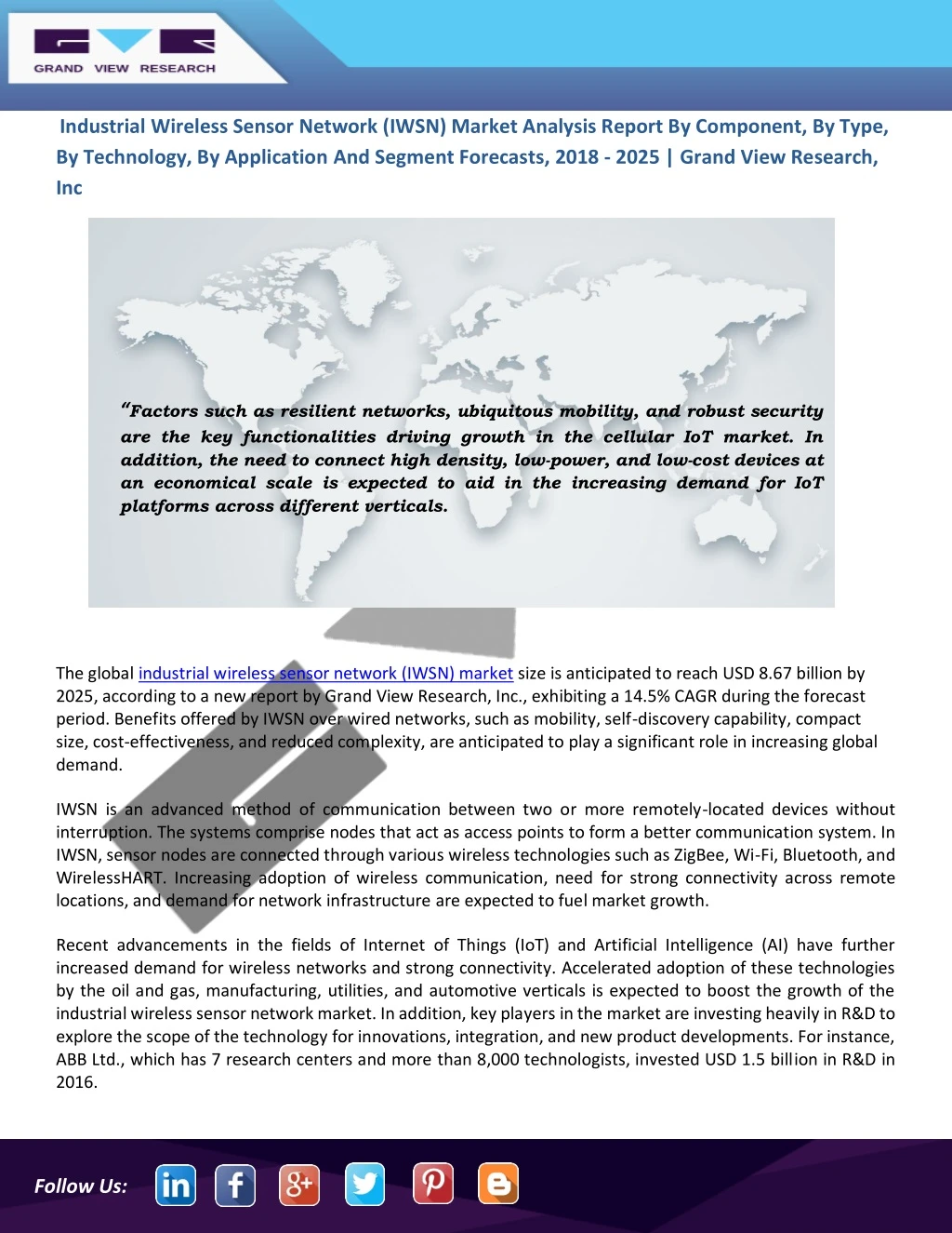 industrial wireless sensor network iwsn market