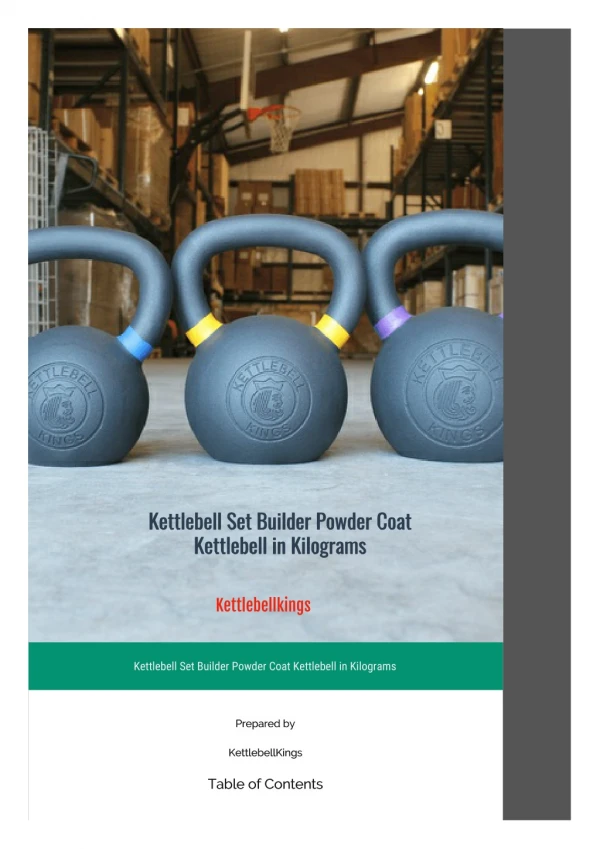 Kettlebell Set Builder Powder Coat Kettlebell in Kilograms