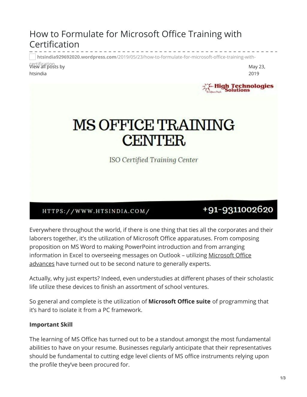 how to formulate for microsoft office training