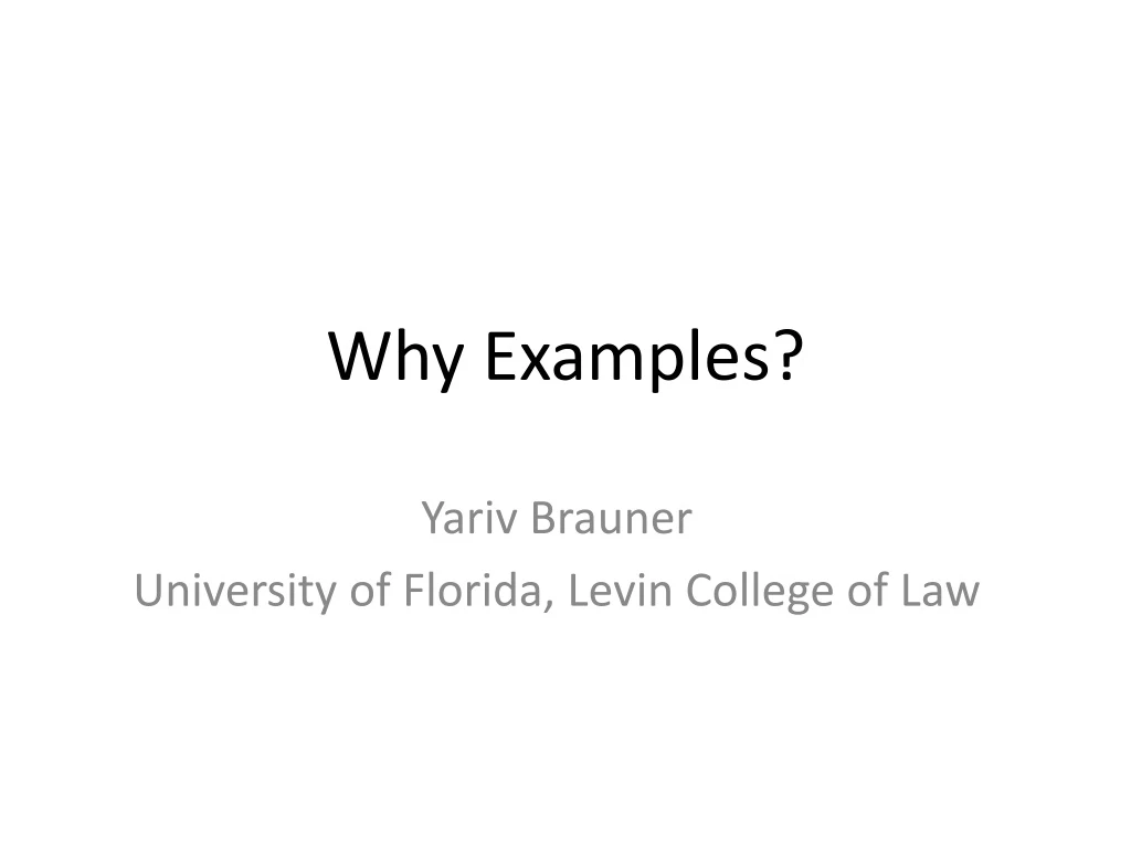 why examples