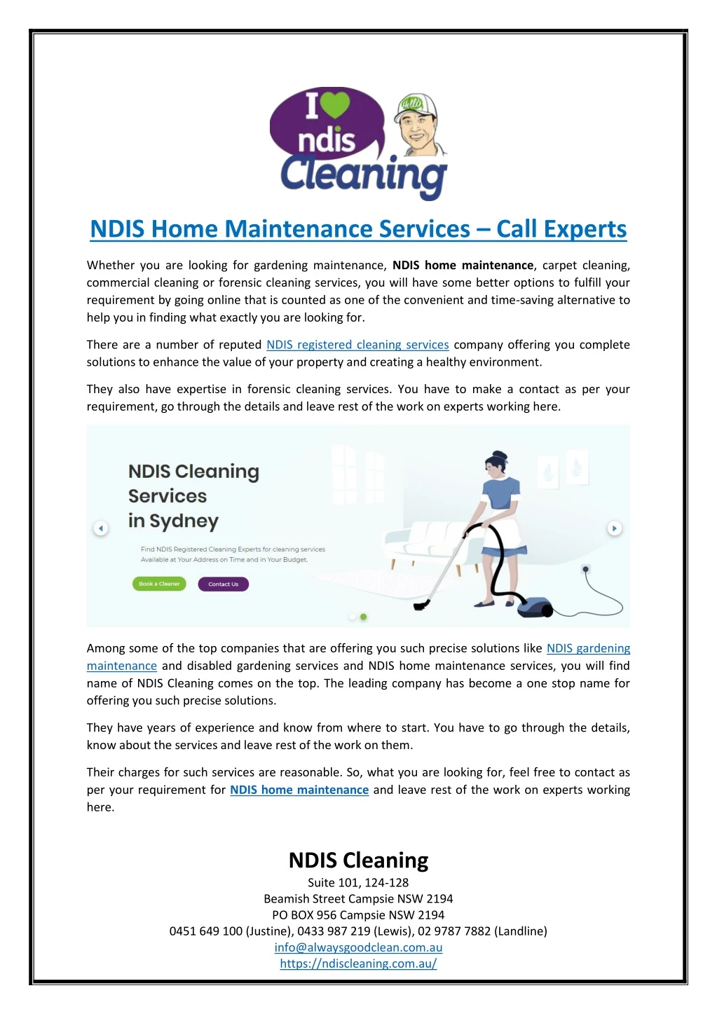 ndis home maintenance services call experts