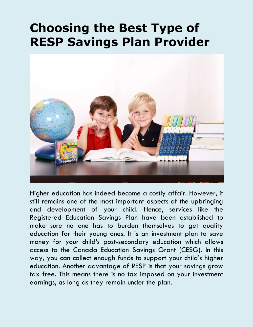 choosing the best type of resp savings plan