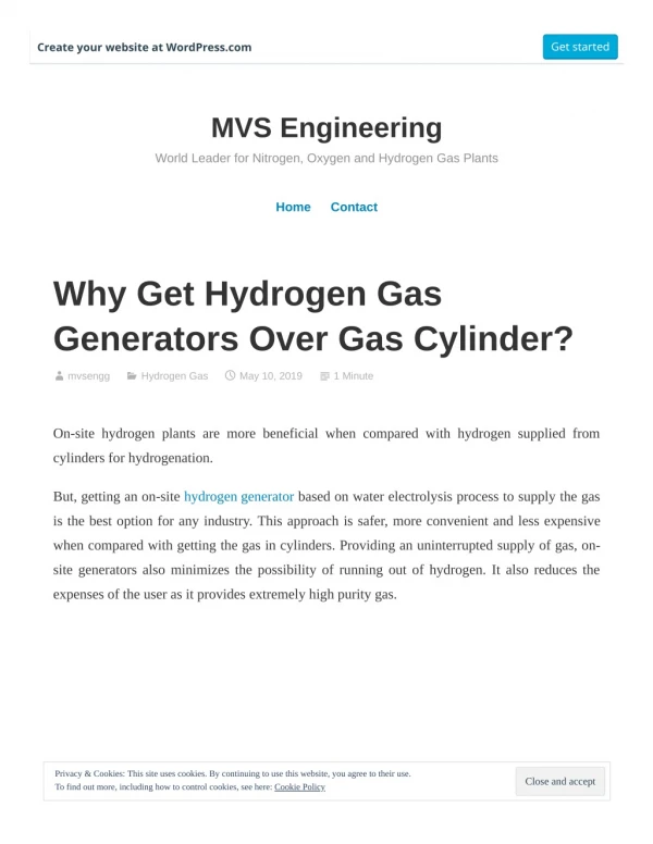 Why get hydrogen gas generators over gas cylinder?