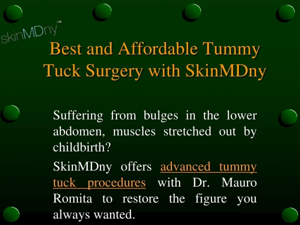 Affordable Tummu Tuck Treatment in NY