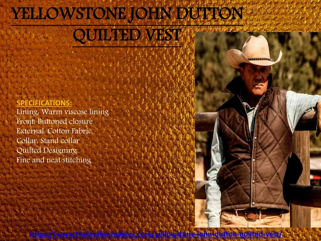 yellowstone john dutton quilted vest