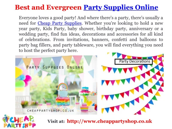 Best and Evergreen Cheap Party Supplies Online