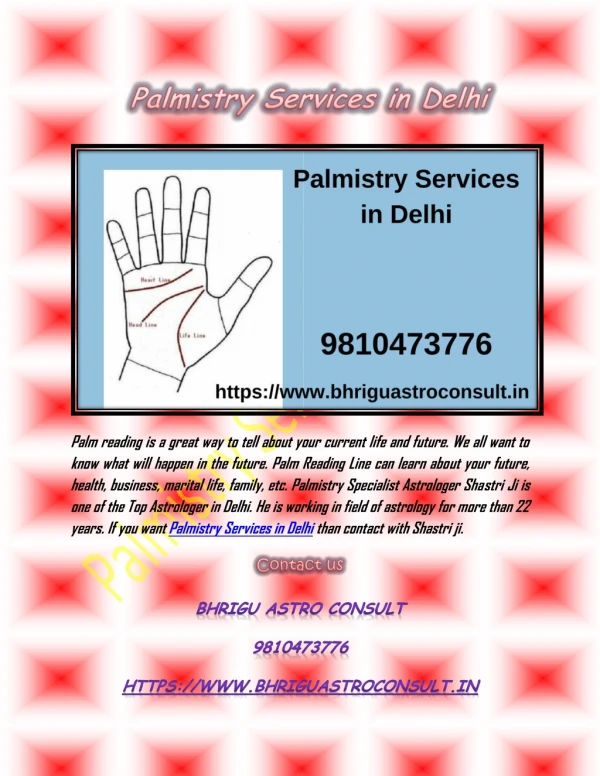 Palmistry Services in Delhi