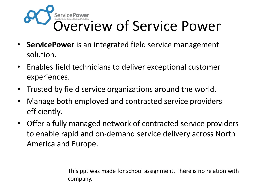 overview of service power