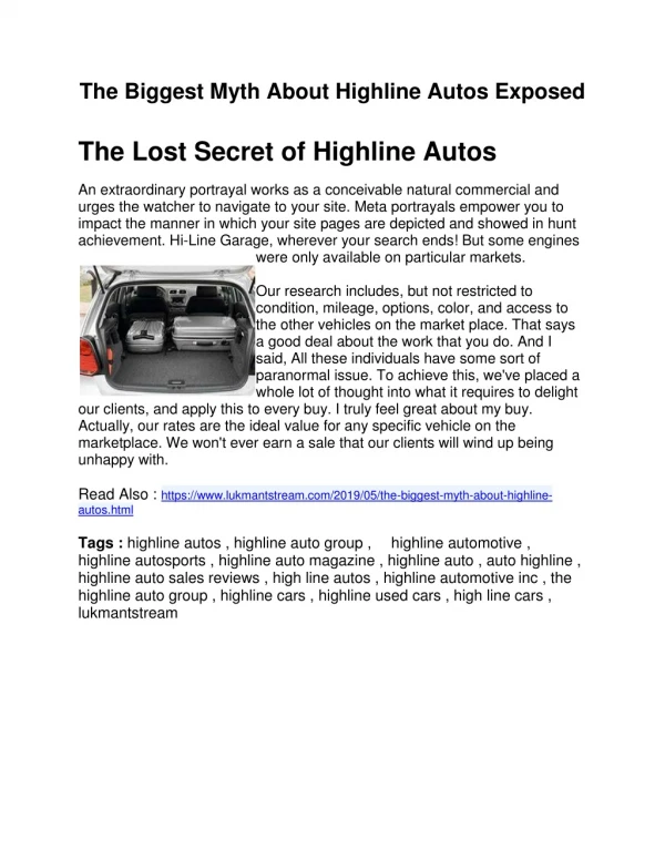 The Biggest Myth About Highline Autos Exposed