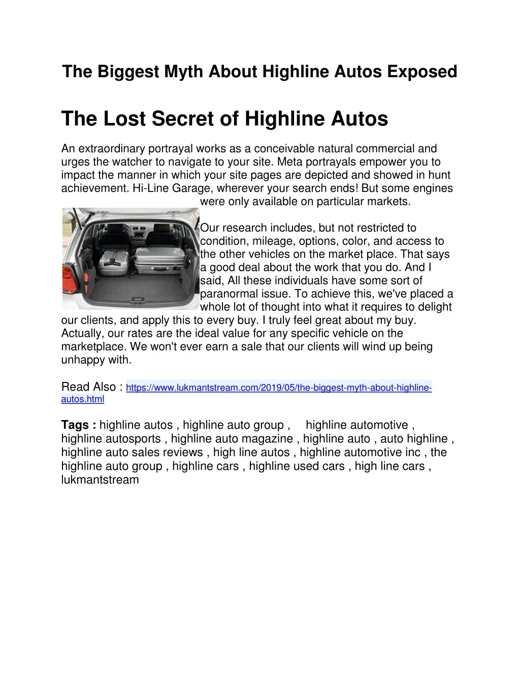 the biggest myth about highline autos exposed