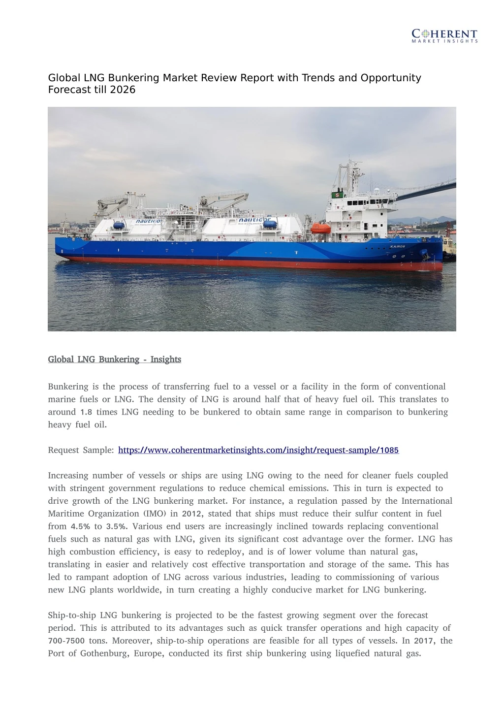 global lng bunkering market review report with
