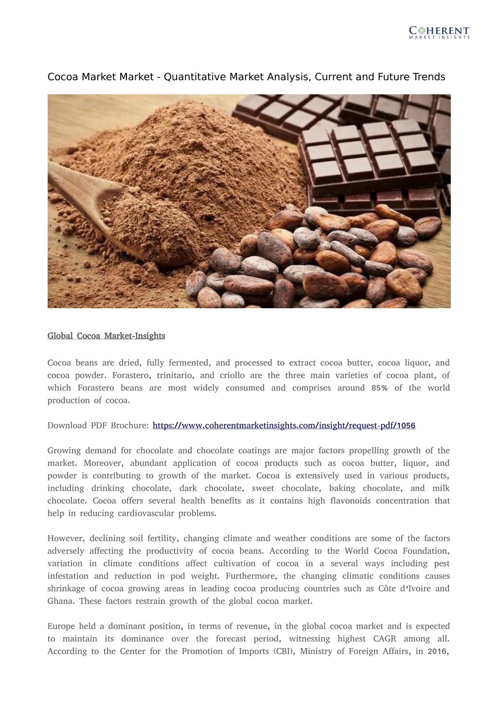 cocoa market market quantitative market analysis