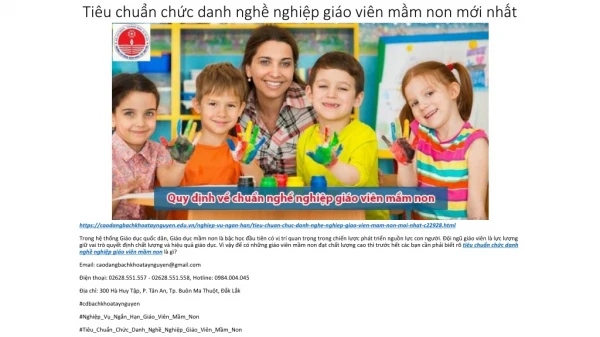 ti u chu n ch c danh ngh nghi p gi o vi n m m non m i nh t