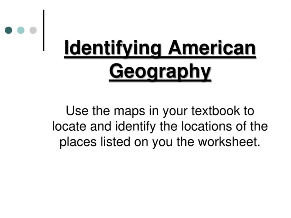 Identifying American Geography
