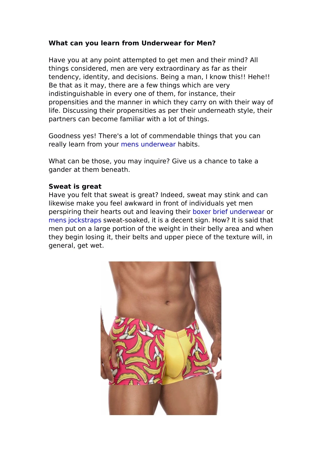 what can you learn from underwear for men