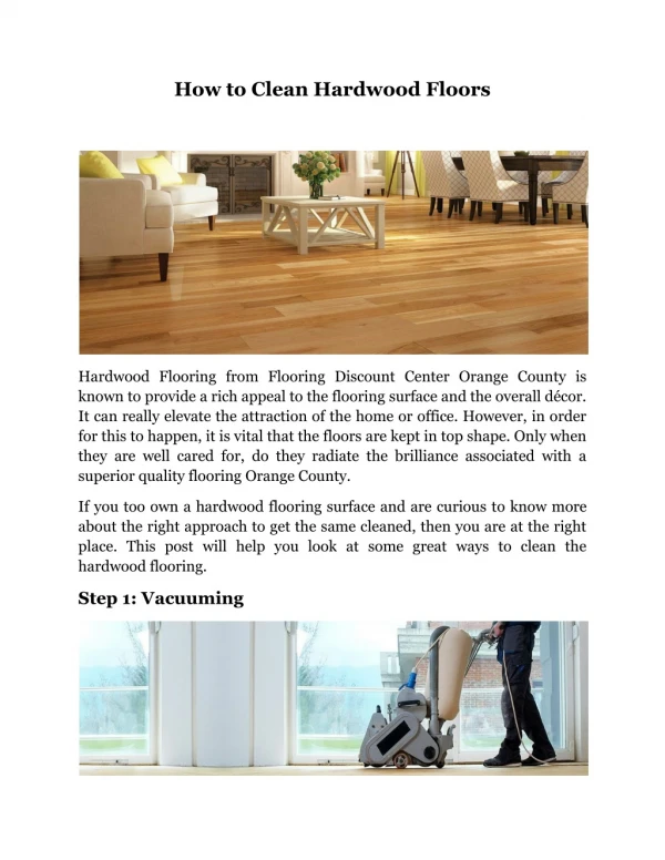 How to Clean Hardwood Floors