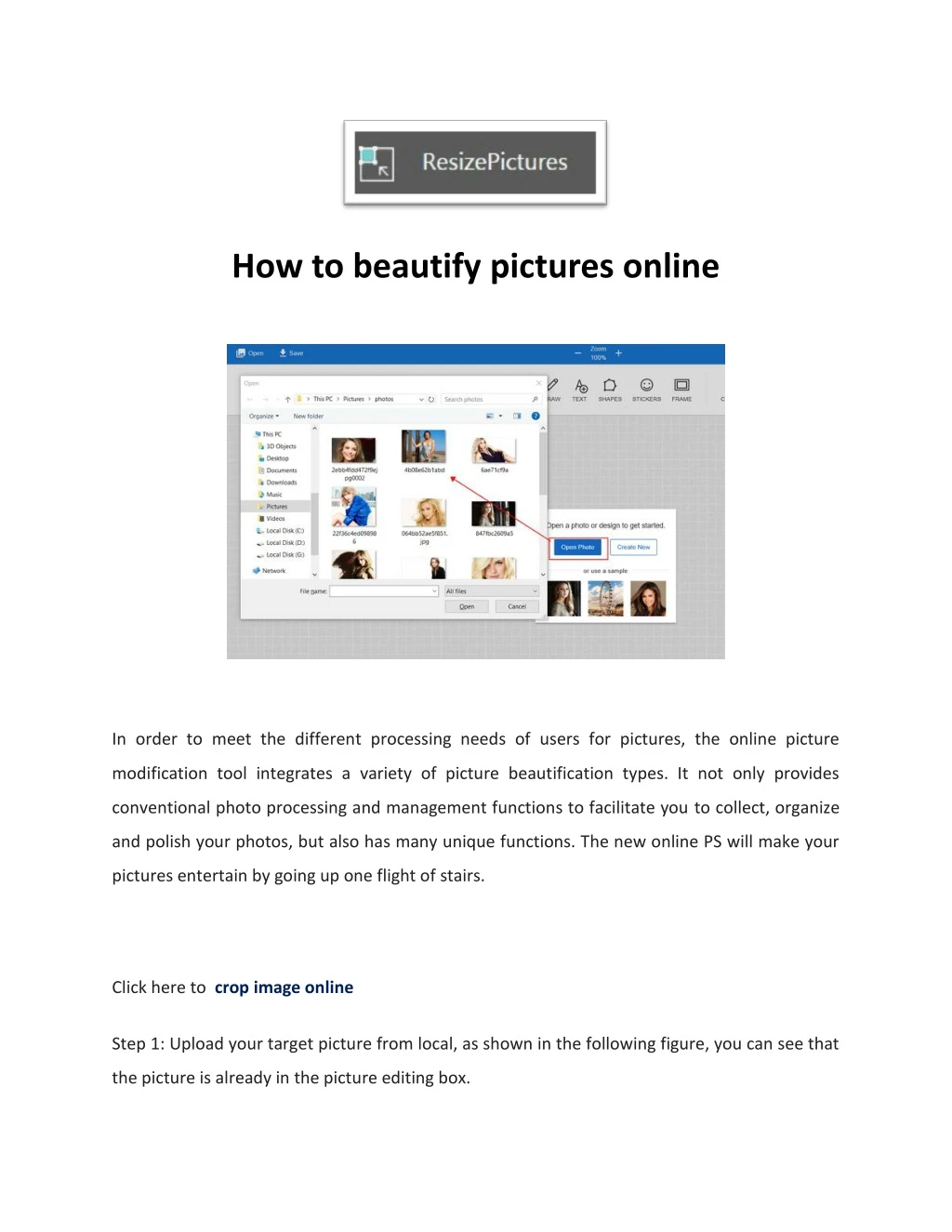 how to beautify pictures online