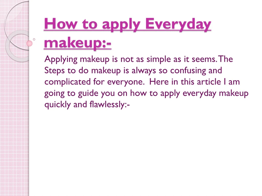 how to apply everyday makeup