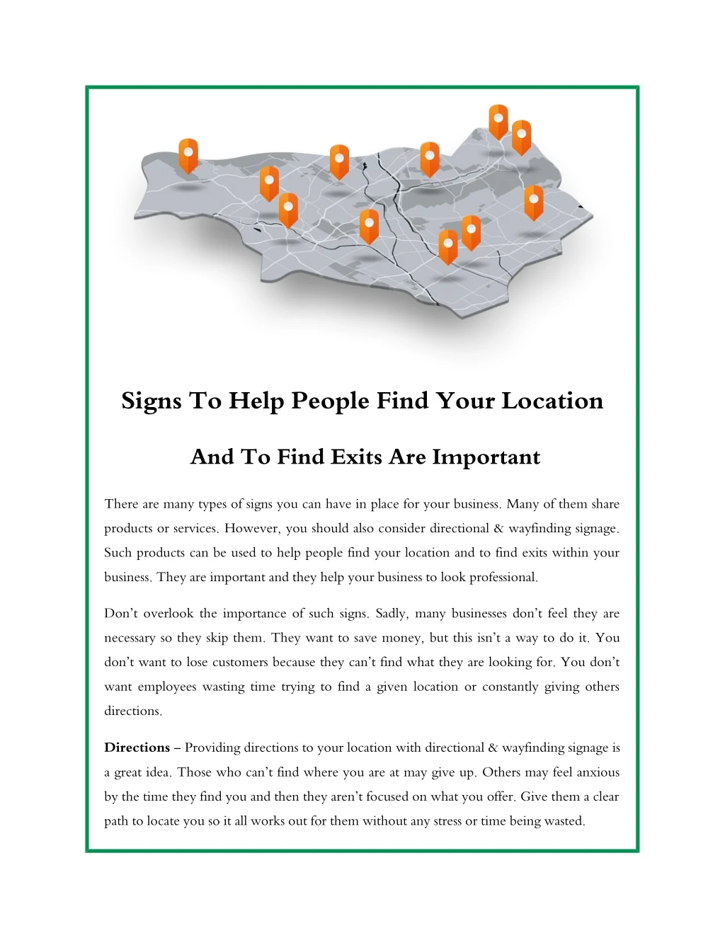 signs to help people find your location