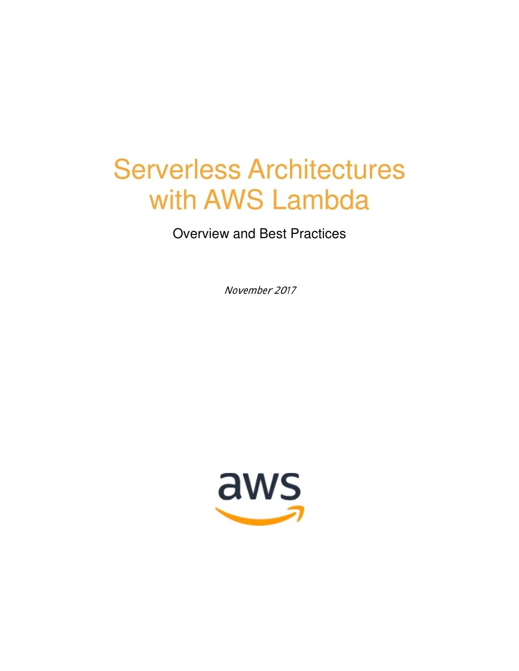 serverless architectures with aws lambda