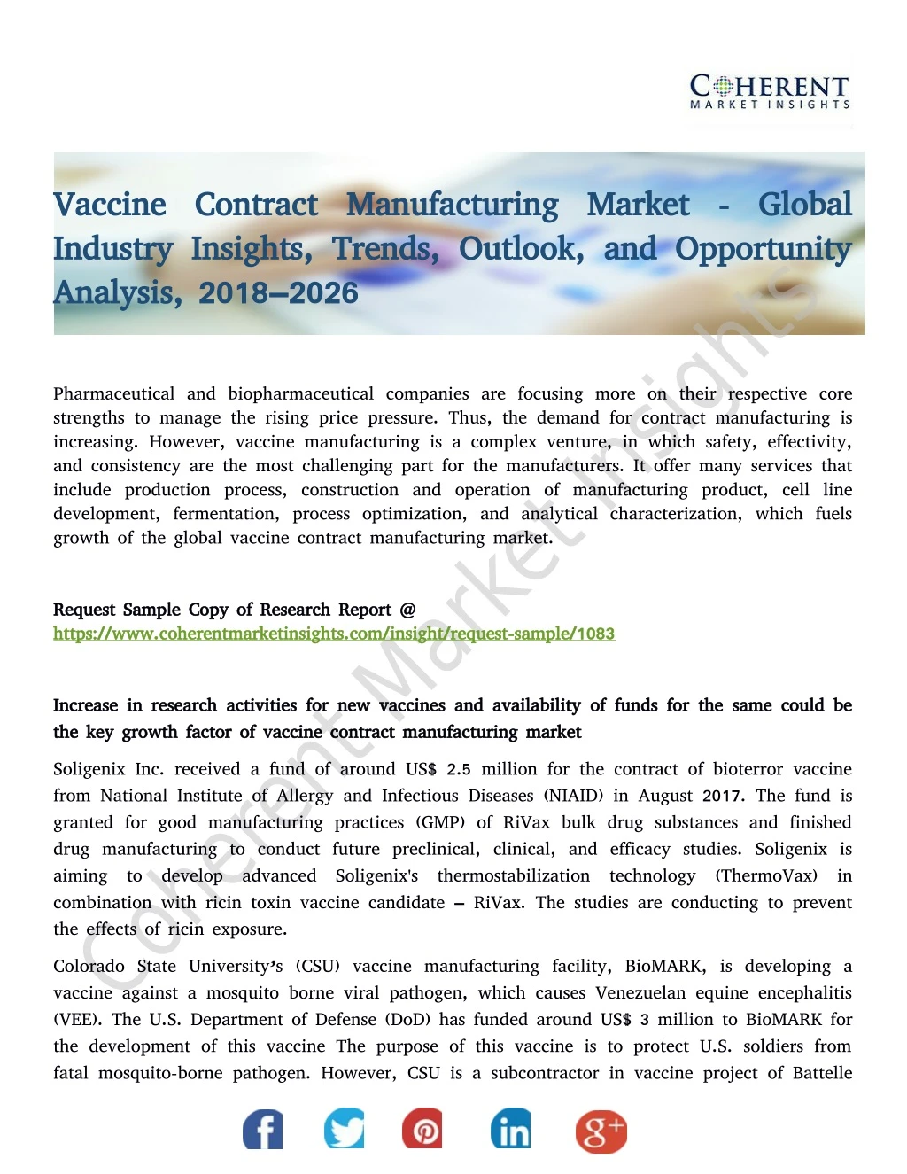 vaccine contract manufacturing market global