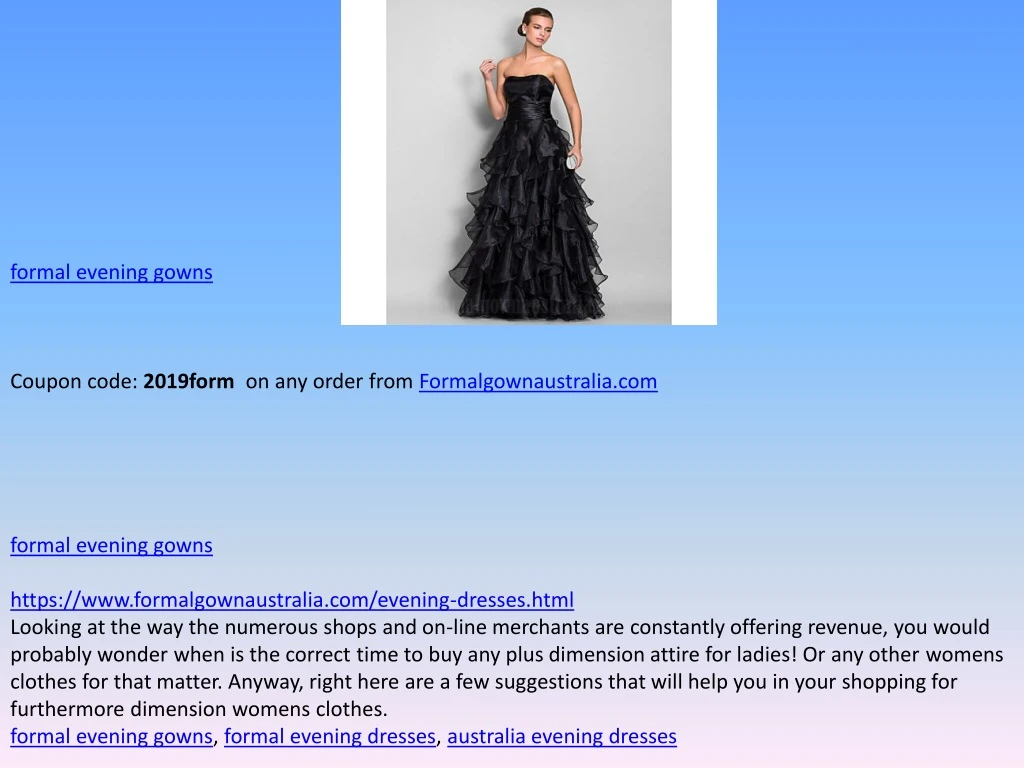 formal evening gowns coupon code 2019form