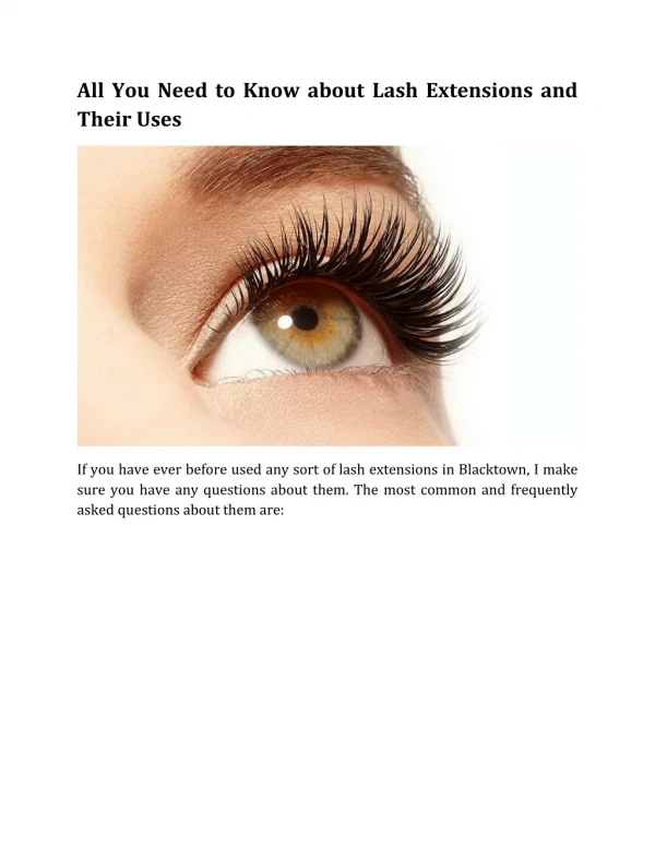 All You Need to Know about Lash Extensions and Their Uses