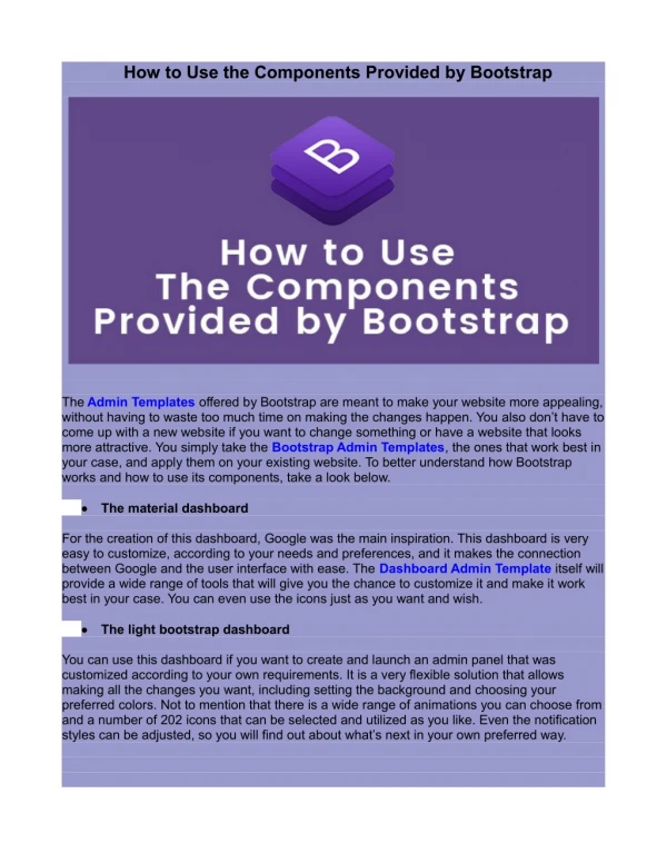 How to Use the Components Provided by Bootstrap