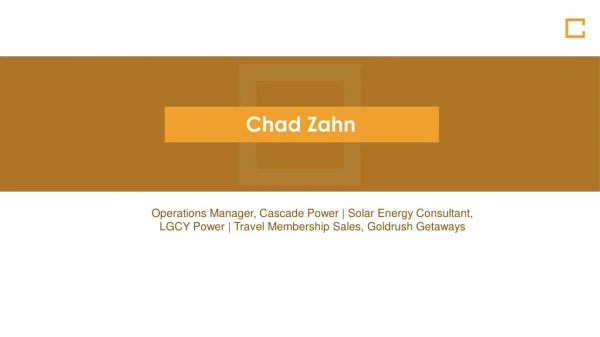 Chad Zahn - Solar Energy Consultant at LGCY Power