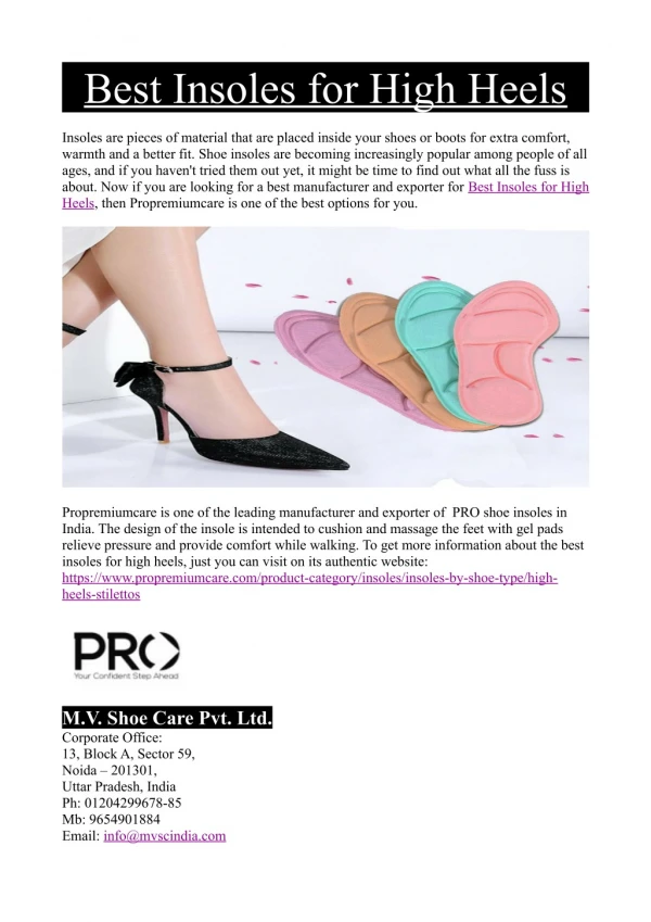 Best Insoles for High Heels