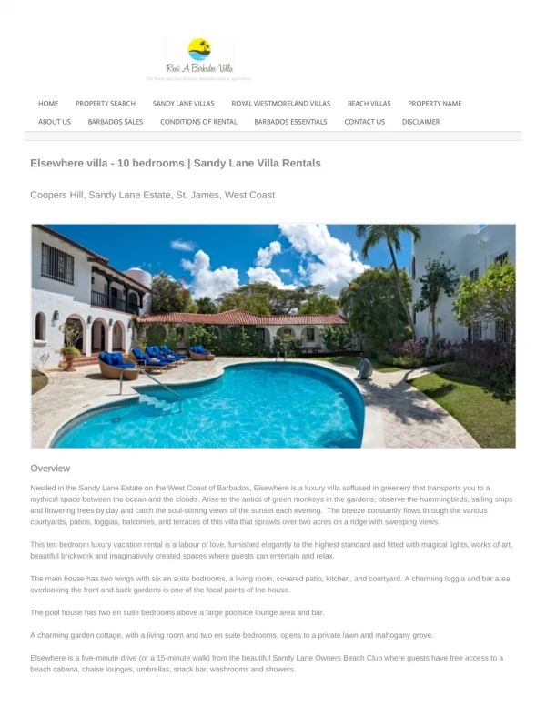Elsewhere villa - 10 bedrooms | Sandy Lane Villa Rentals