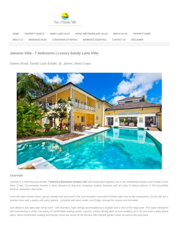 Jamoon Villa - 7 bedrooms | Luxury Sandy Lane Villa