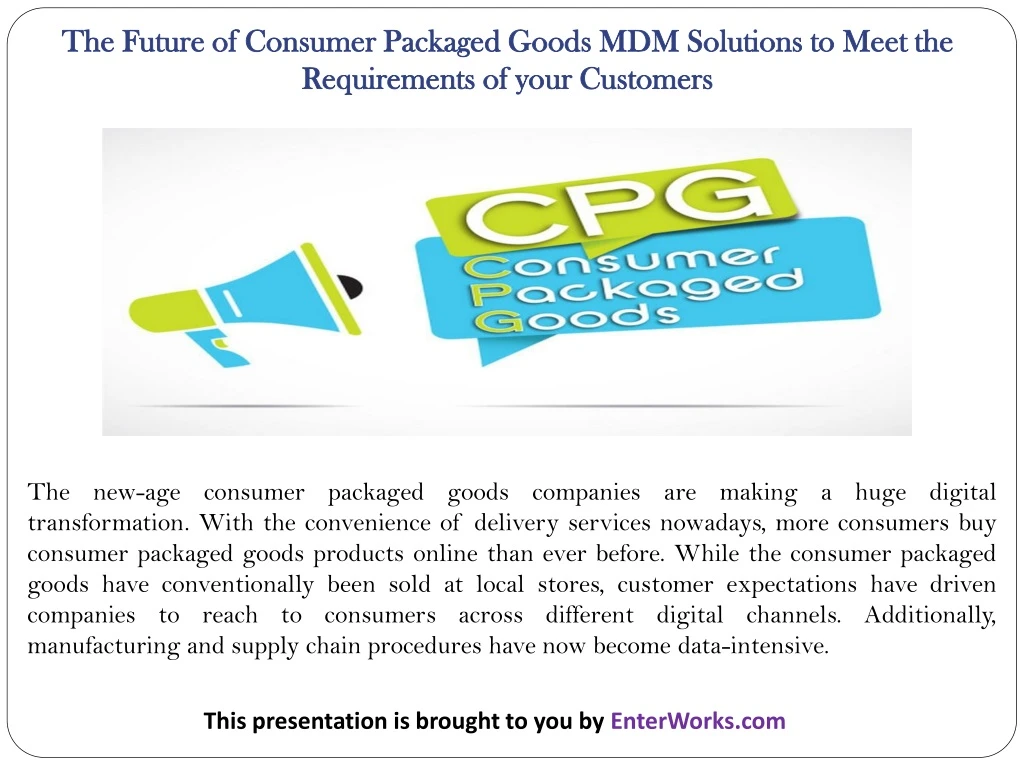 the future of consumer packaged goods