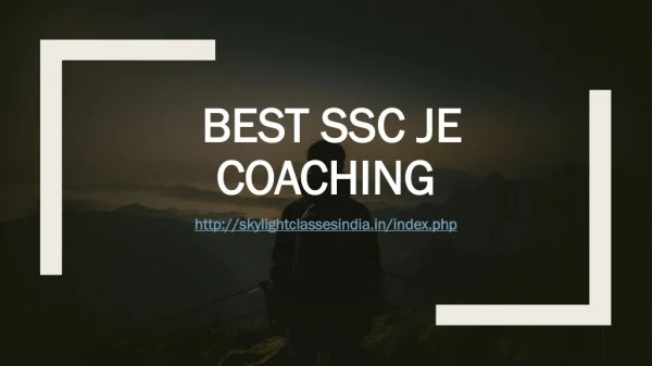 Best SSC JE Coaching