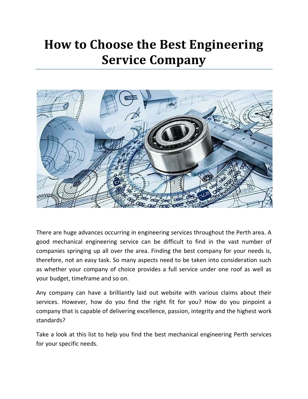 how to choose the best engineering service company