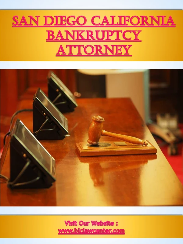 San Diego California Bankruptcy Attorney
