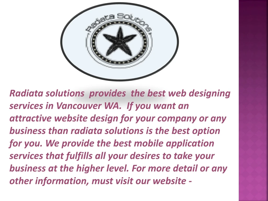 radiata solutions provides the best web designing