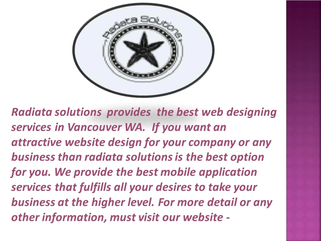 radiata solutions provides the best web designing